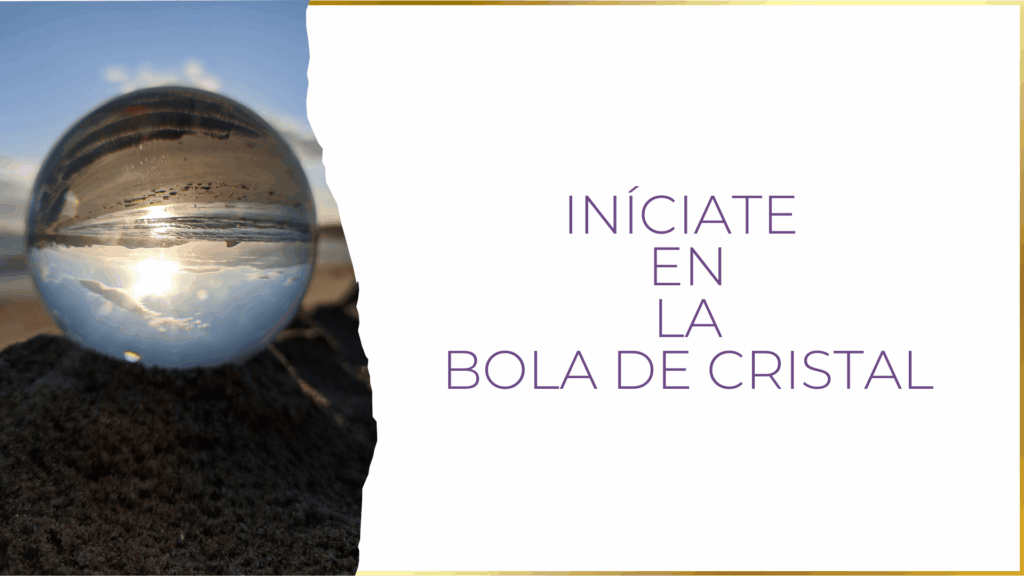 portada curso iniciate en la bola de cristal en la que se ve la bola de cristal en el mar reflejando el sol